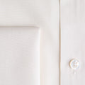 Classic Fit Plain Cream Cotton Poplin Shirt with Classic Collar & Double Cuff