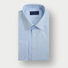 Classic Fit Plain Light Blue Oxford Cotton Shirt with Classic Collar & Double Cuff