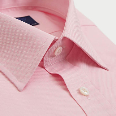 Classic Fit Plain Pink Oxford Cotton Shirt with Classic Collar & Double Cuff