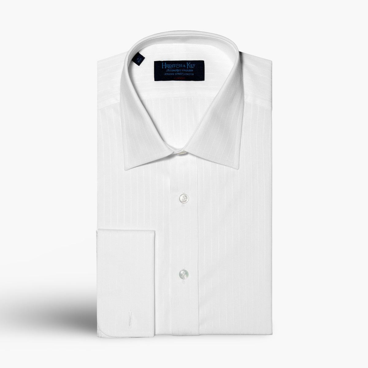 Classic Fit Satin Stripe Cotton Shirt Classic Collar & Double Cuff