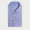 Contemporary Fit Blue End-on-End Cotton Shirt with Classic Collar & Two Button Cuff