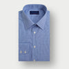 Contemporary Fit Blue Micro Houndstooth Cotton Shirt with Classic Collar & Two Button Cuff