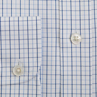 Contemporary Fit Blue & Navy Check Cotton Shirt with Classic Collar & Two Button Cuff