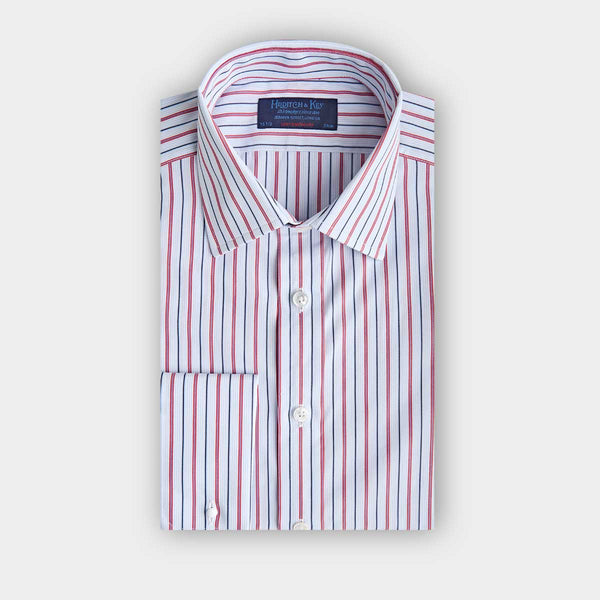 Blue Red Multi Stripe Cotton Shirt Hilditch Key