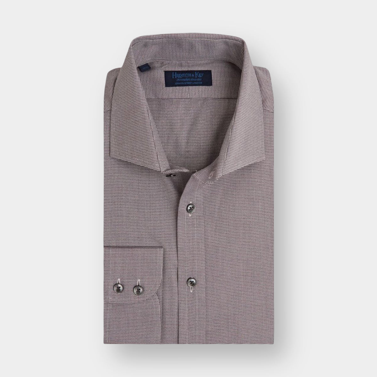 Contemporary Fit Chequerboard Cotton Shirt Cut away Collar & Two Button Cuff Shirt