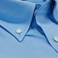 Contemporary Fit, Button Down Collar, 2 Button Cuff Shirt in a Light Blue Brushed Cotton