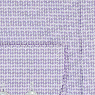 Contemporary Fit, Button Down Collar, 2 Button Cuff Shirt in a Pink & White Houndstooth