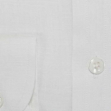Contemporary Fit, Button Down Collar, 2 Button Cuff Shirt in a Plain White Linen