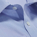 Contemporary Fit, Classic Collar, 2 Button Cuff Shirt in a Blue & White Check Poplin Cotton