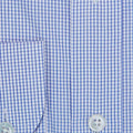 Contemporary Fit, Classic Collar, 2 Button Cuff Shirt in a Blue & White Check Poplin Cotton