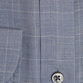 Contemporary Fit, Classic Collar, 2 Button Cuff Shirt in a Blue & White Check Twill Cotton