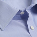 Contemporary Fit, Classic Collar, 2 Button Cuff Shirt in a Blue & White Fine Stripe Sea Island Quality Poplin Cotton
