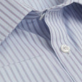 Contemporary Fit, Classic Collar, Double Cuff in Blue & Wine Satin Stripe
