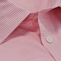 Contemporary Fit, Classic Collar, Double Cuff Shirt in a Pink & White Gingham Check Zephyr Cotton