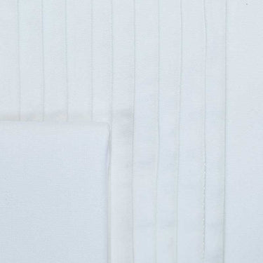 Contemporary Fit, Classic Collar, Double Cuff White Poplin Cotton Shirt with a Narrow Pleated Front