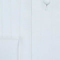 Contemporary Fit, Classic Collar, Double Cuff White Poplin Cotton Shirt with a Wide Pleated Front