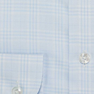 Contemporary Fit, Classic Collar, Two Button Cuff in Baby Blue POW Check
