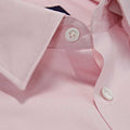 Contemporary Fit, Concealed Button Down Collar, Two Button Cuff In Pink Oxford