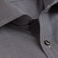 Contemporary Fit, Cut - away Collar, 2 Button Cuff Shirt in a Black & White Check Poplin Cotton