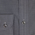 Contemporary Fit, Cut - away Collar, 2 Button Cuff Shirt in a Black & White Check Poplin Cotton