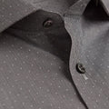 Contemporary Fit, Cut - away Collar, 2 Button Cuff Shirt in a Black & White Dot Check Twill Cotton