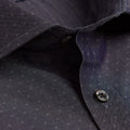 Contemporary Fit, Cut - away Collar, 2 Button Cuff Shirt in a Navy Jacquard Twill Cotton