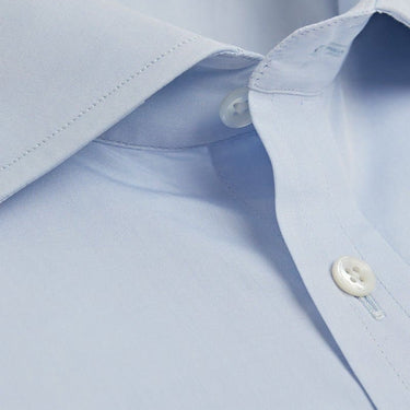 Contemporary Fit, Cut - away Collar, 2 Button Cuff Shirt in a Plain Ice Blue Poplin Cotton
