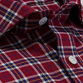 Contemporary Fit, Cut-away Collar, 2 Button Cuff Shirt in a Red, Navy, Yellow & White Check Brushed Cotton