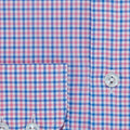 Contemporary Fit, Cutaway Collar, 2 Button Cuff Shirt in Sky Blue & Pink Check