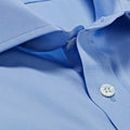 Contemporary Fit, Cutaway Collar, Two Button Cuff Shirt In Plain Blue Poplin