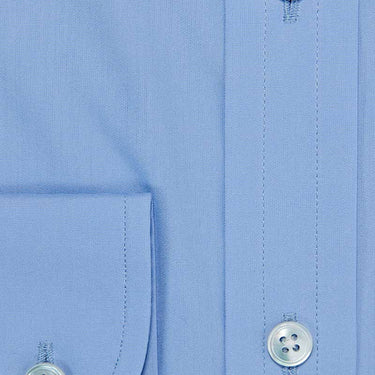 Contemporary Fit, Cutaway Collar, Two Button Cuff Shirt In Plain Blue Poplin