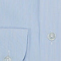 Contemporary Fit, Cutaway Collar, Two Button Cuff Shirt Light Blue Ladder Stripe