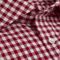 Contemporary Fit, Cutaway Collar, Two Button Cuff Wine & White Check Poplin Cotton
