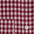 Contemporary Fit, Cutaway Collar, Two Button Cuff Wine & White Check Poplin Cotton