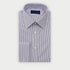 Contemporary Fit Dark Blue Pinstripe Cotton Shirt with Classic Collar & Double Cuff