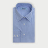 Contemporary Fit Light Blue Gingham Check Cotton Shirt with Classic Collar & Two Button Cuff