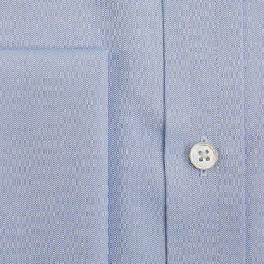 Contemporary Fit Light Blue Pin Point Oxford Cotton Shirt with Classic Collar & Two Button Cuff