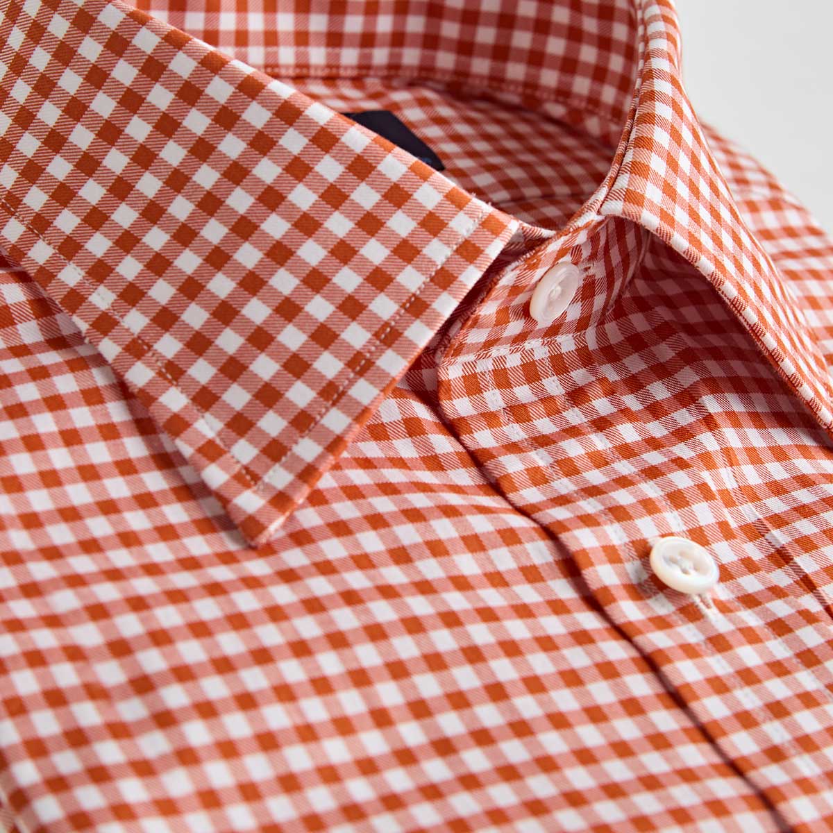 orange gingham men's dress shirt Modern Tailor