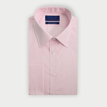 Contemporary Fit Pink Fine Stripe Sea Island Quality Cotton Shirt with Classic Collar & Double Cuff