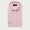Contemporary Fit Pink Pinstripe Cotton Shirt with Cut - Away Collar & Two Button Cuff