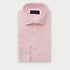 Contemporary Fit Pink Pinstripe Cotton Shirt with Cut - Away Collar & Two Button Cuff