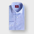 Contemporary Fit Plain Light Blue Linen Shirt with Cut - Away Collar & Two Button Cuff