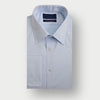 Contemporary Fit Plain Light Blue Sea Island Quality Cotton Twill Shirt with Classic Collar & Double Cuff