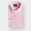 Contemporary Fit Plain Pink Linen Shirt with Cut - Away Collar & Two Button Cuff