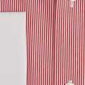 Contemporary Fit, White Classic Collar, White Double Cuff in White With Red Stripe