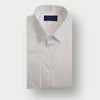 Contemporary Fit White Fine Twill Cotton Shirt with Classic Collar & Double Cuff
