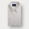 Contemporary Fit White Fine Twill Sea Island Quality Cotton Shirt with Classic Collar & Double Cuff