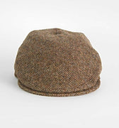 Country Brown Herringbone 100% Wool Made In England Flat Cap