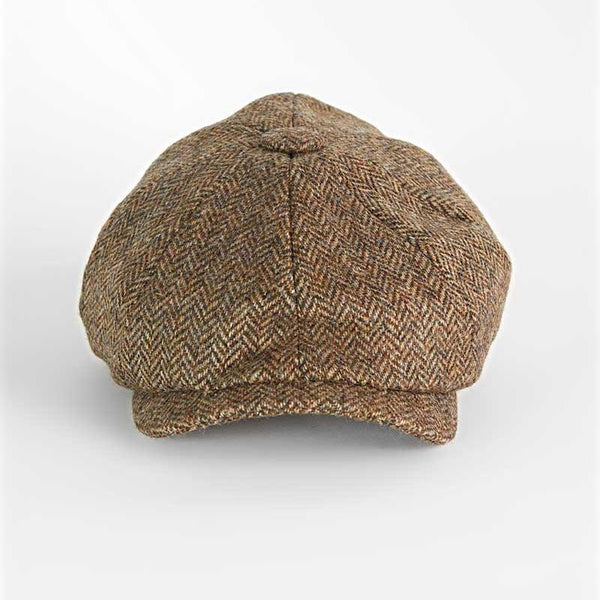 Country Brown Herringbone Wool Gatsby Cap | Bates Hatters of