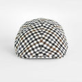 Cream, Brown, Grey & Black Medium Check Twill Wool Roma Cap